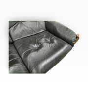 Vintage black leather armchair/sofa/living room by Eric Merthen