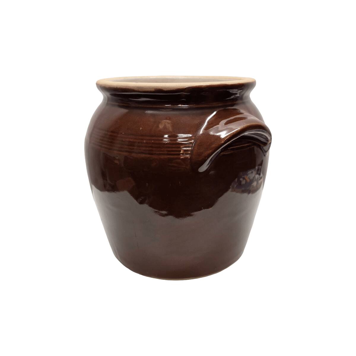 Large French brown glazed stoneware pot, 2nd half 1900s