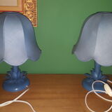 Ensemble de deux lampes et suspension vintage
