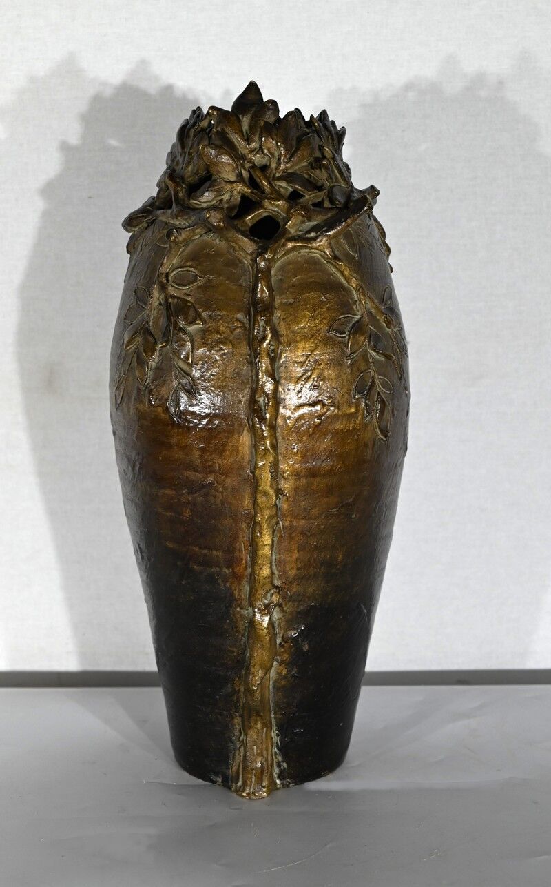 Enamelled Ceramic Vase, signed "Korina", Art Nouveau – 1900