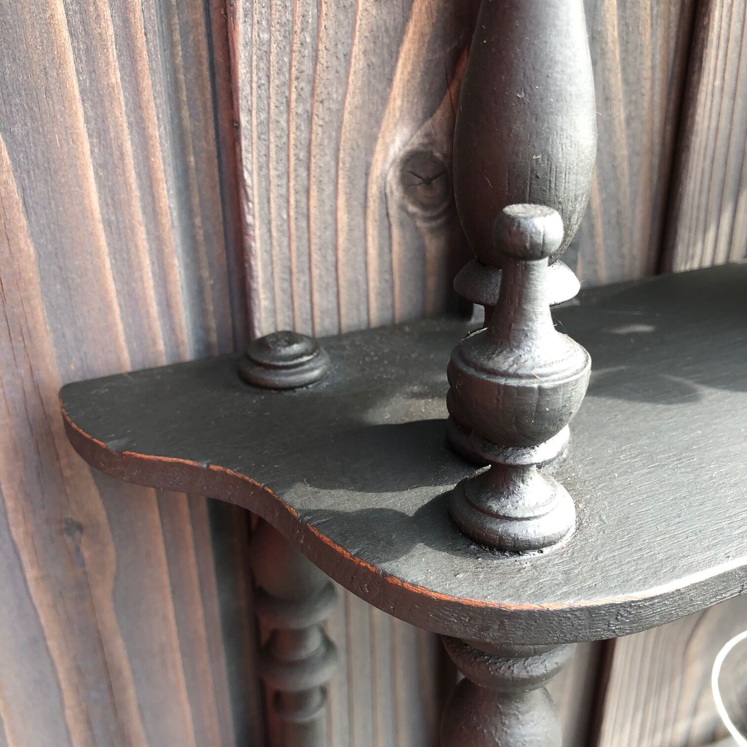 Wooden shelf, 4 trays