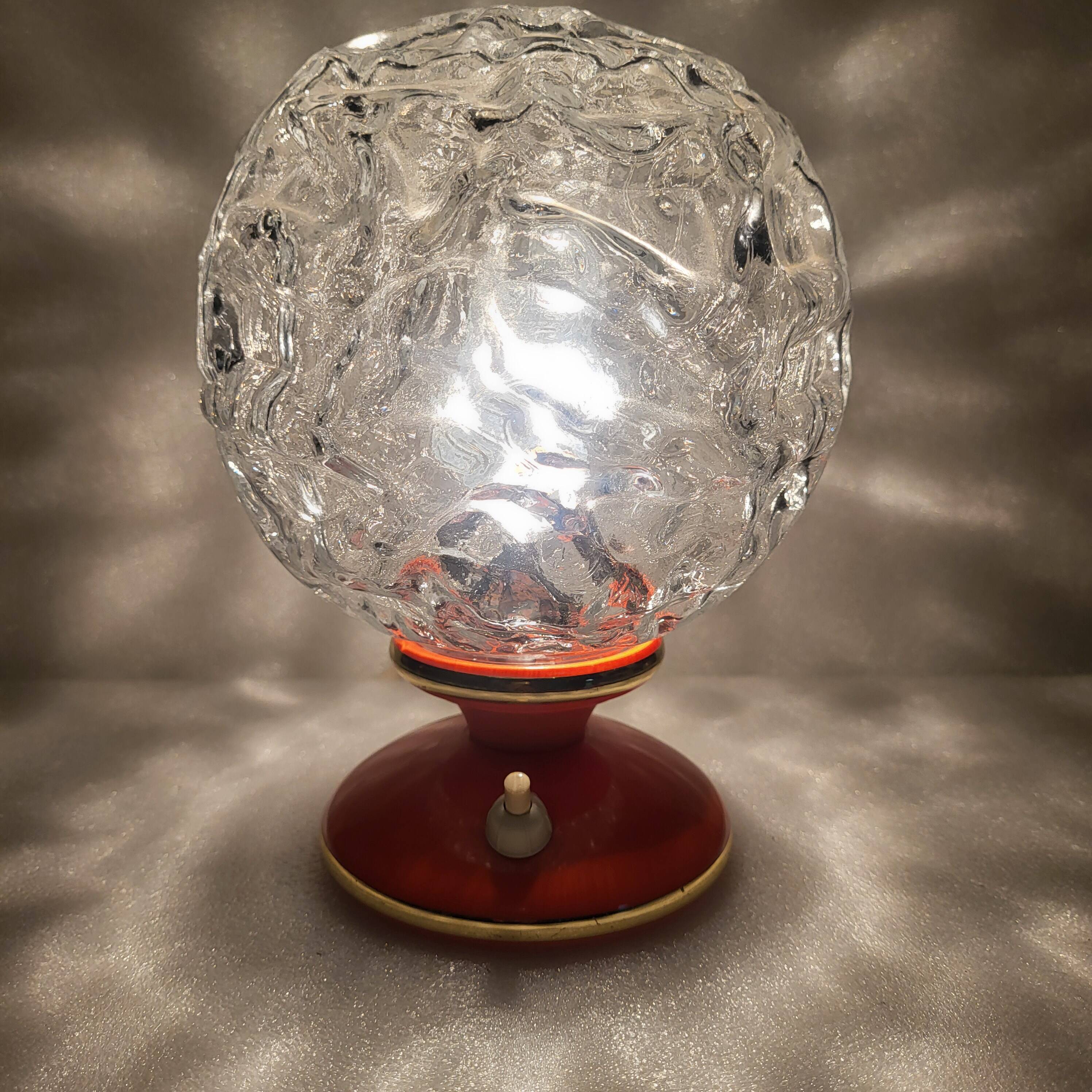 Lampe globe orange, space âge, Allemagne, 1960-70