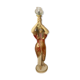 Lampe torchère statue égyptienne rouge