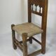 Chaise ancienne en bois et paille, Art Populaire - Espagne