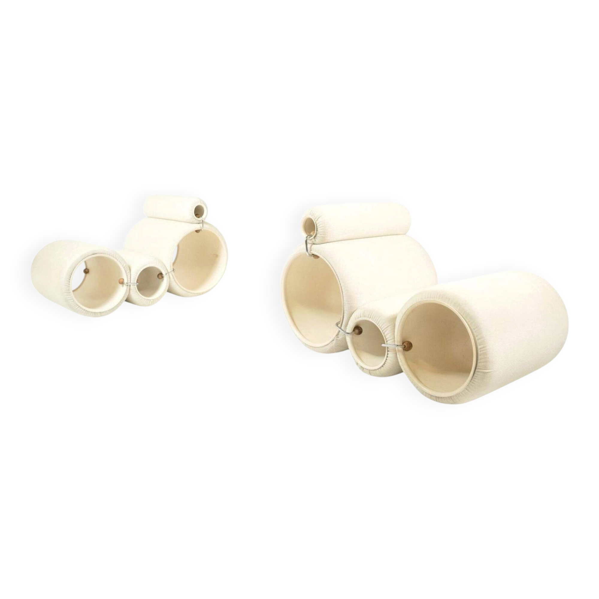 Pair of Tube Armchairs by Joe Colombo for Flexform, first edition.