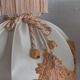 Pair of vintage alabaster lamps in Boudoir style – Fringed lampshade