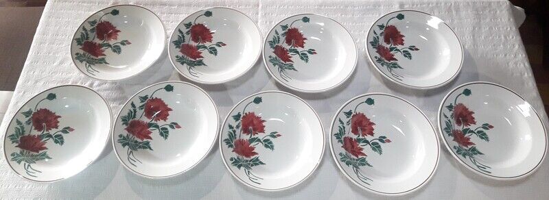 9 hollow plates Luxeuil HBCM flowers and foliage