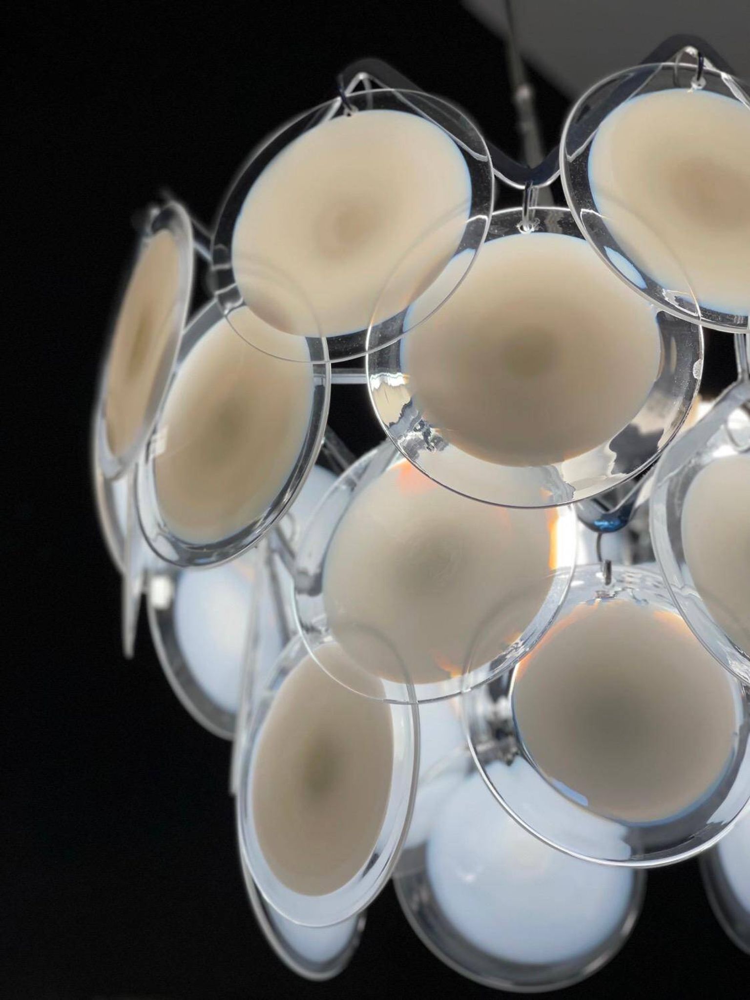 Rare Set of Two Murano Glass Sconces and One Pendant Chandelier by Gino Vistosi