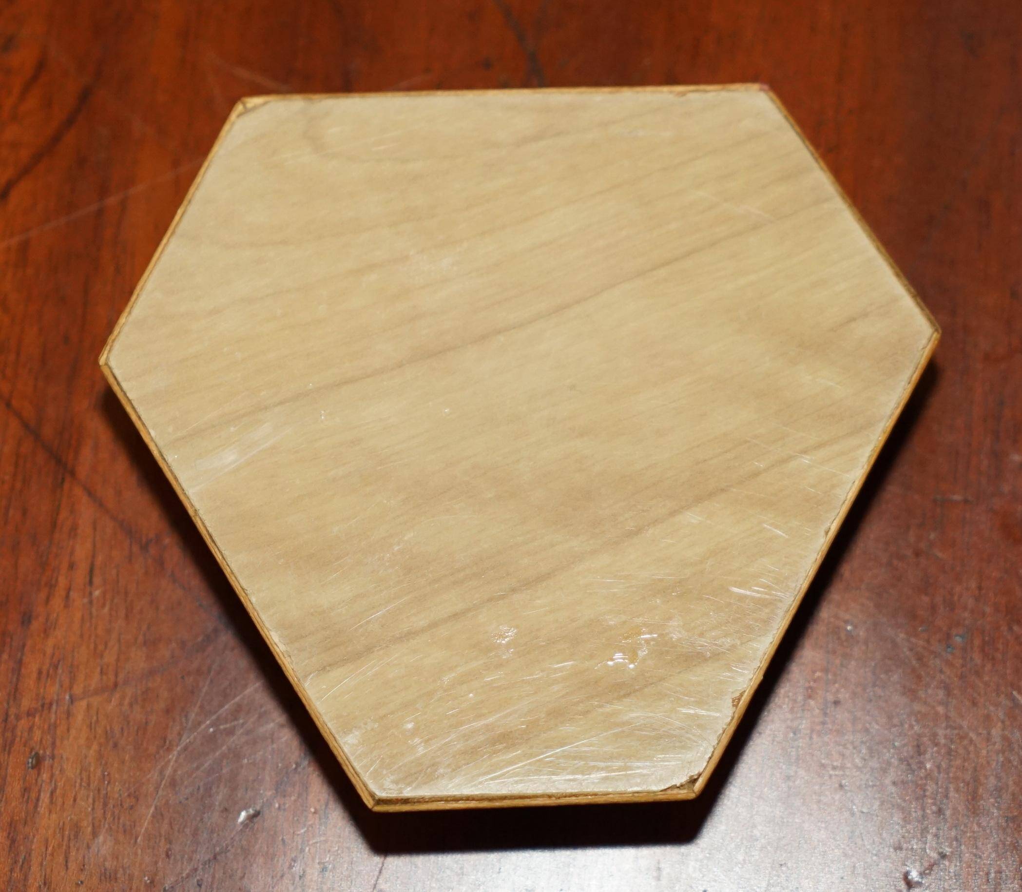 Antique Persian ashtray with triangular glass tray.