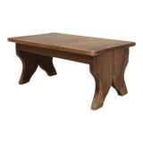 Small rustic wooden stool with curved base, France ca. 1900