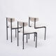 Set of Three Dutch White Alpha Chairs Designed by Rudolf Wolf, 1960s
