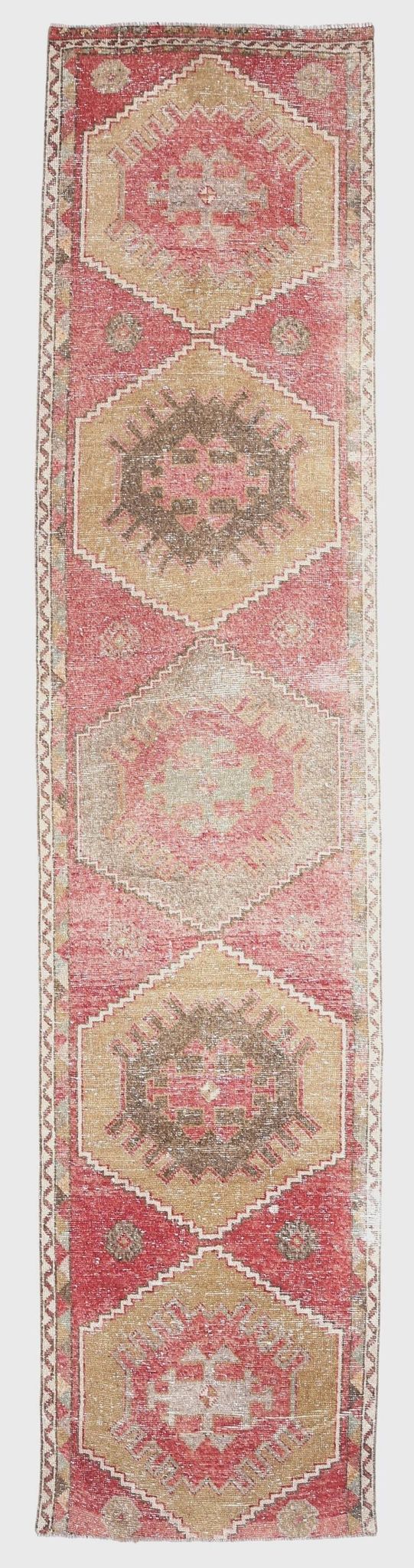 3x12 Red Tribal Turkish Runner Rug 83x370Cm SK 24645