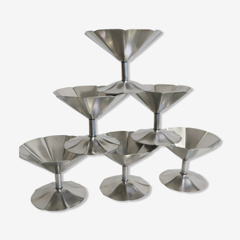 Set of six stainless steel ice cups from Sola (Netherlands)