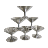 Ensemble de six coupelles à glaces en inox de Sola (Pays-Bas)