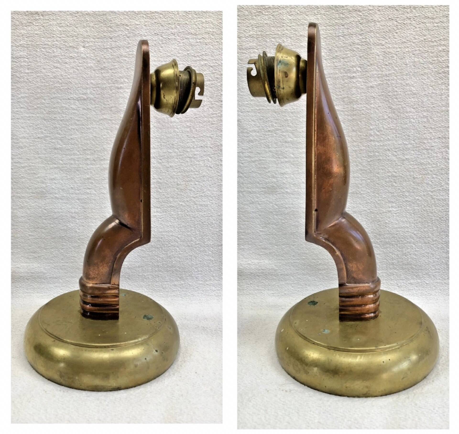 Vintage Streamline Ship bronze Art Deco wall light Ezan