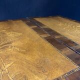 19th-century hairdresser with marquetry decoration on oak in the Louis XV Transition style.