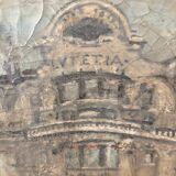 Painting of the Hotel Lutetia - view of Boucicaut Square 1950