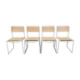 Chrome metal chair upholstered in leather 1970 Giandomenico Belotti