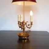 3 Empire-style fire lamp. In gilded bronze, metallic lampshade. Perfect condition.