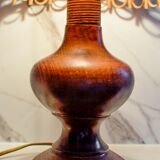 Wooden table lamp and rattan lampshade