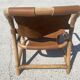 Mid-century bamboo and leather safari armchair, Denmark, 1960s