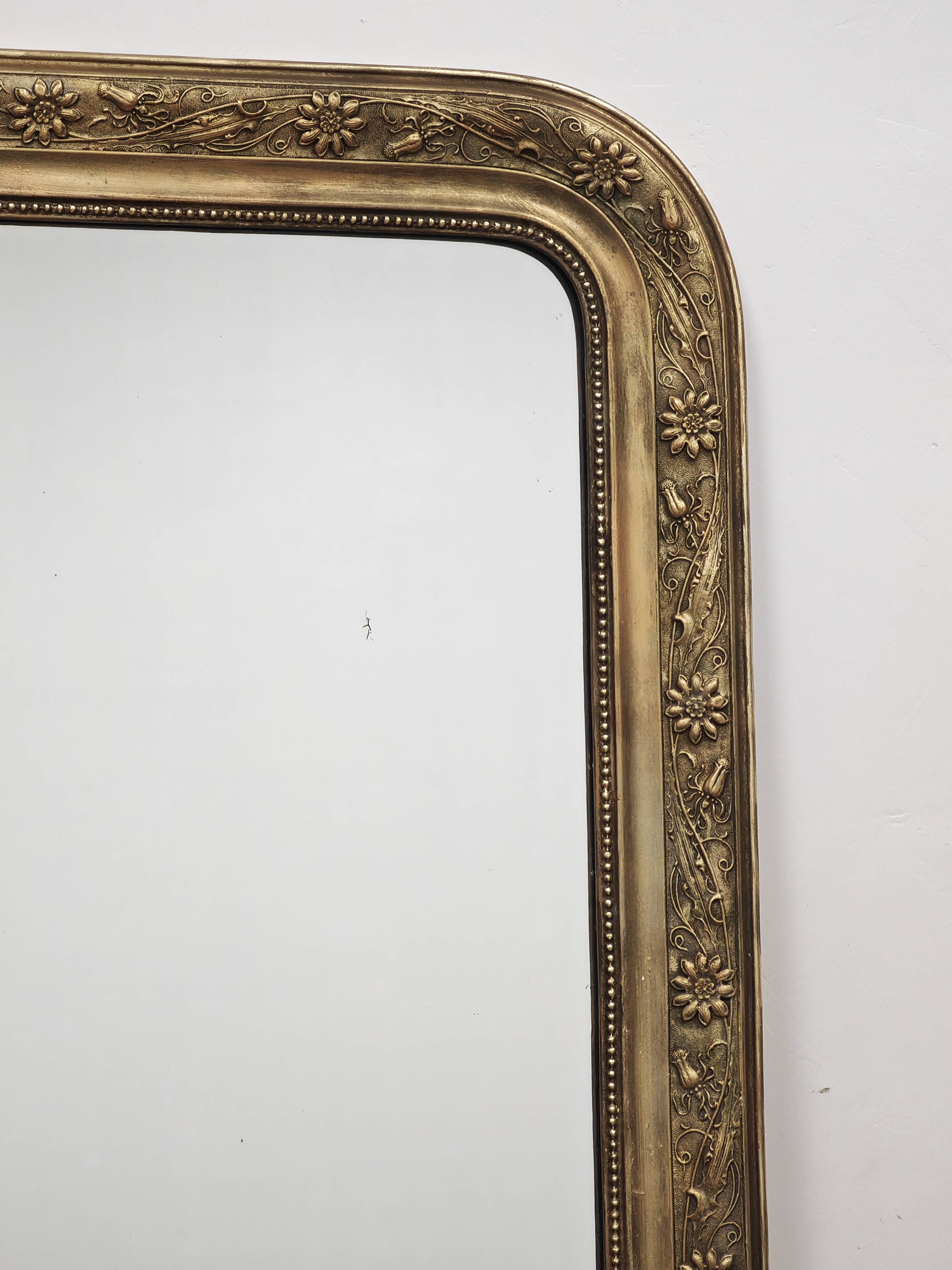 Antique Louis Philippe gilded trumeau mirror