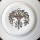 4 Longchamp brown earthenware dinner plates, "Tarente" service