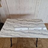 Bistro table marble top & cast iron base