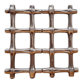 Bamboo silver metal trivety