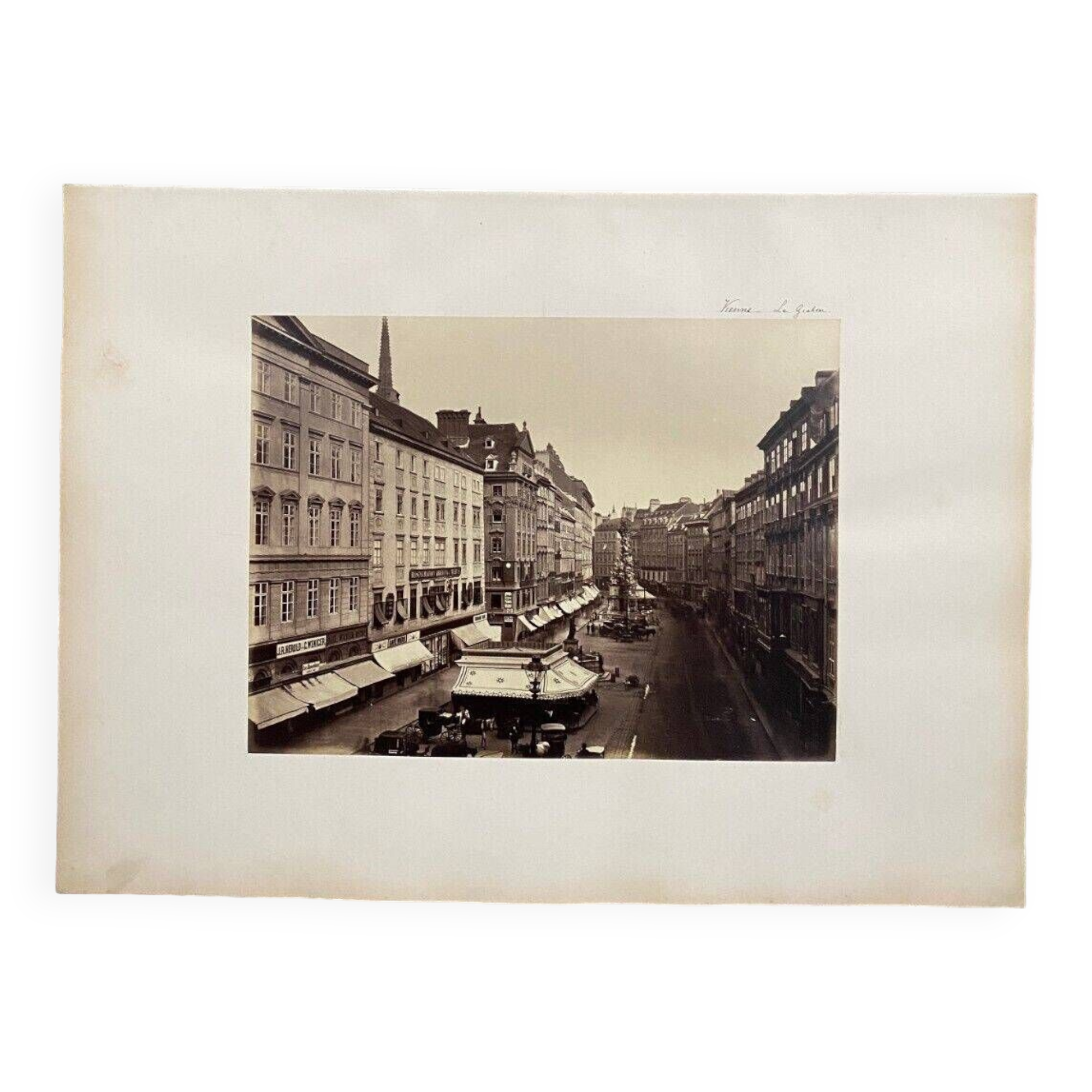 Photo Vienna - Le Graben 19th century albumen laminated cardboard