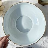 Saladier en porcelaine blanche et dorée J&Ciem France 1950