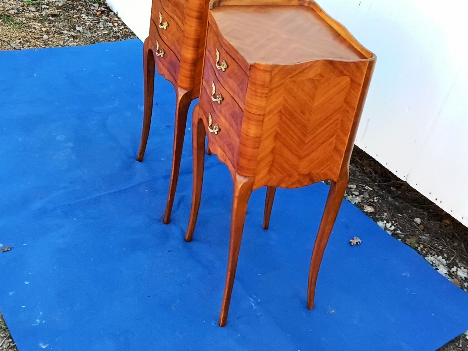 Pair of rosewood bedside tables