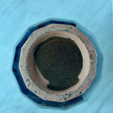 Large blue glazed ceramic vase