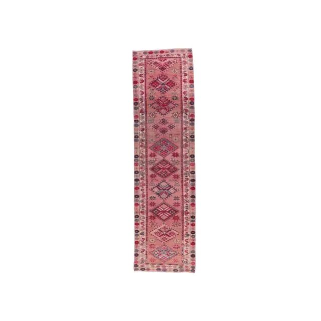 Pink Turkish Hand-Knotted Runner 86x317