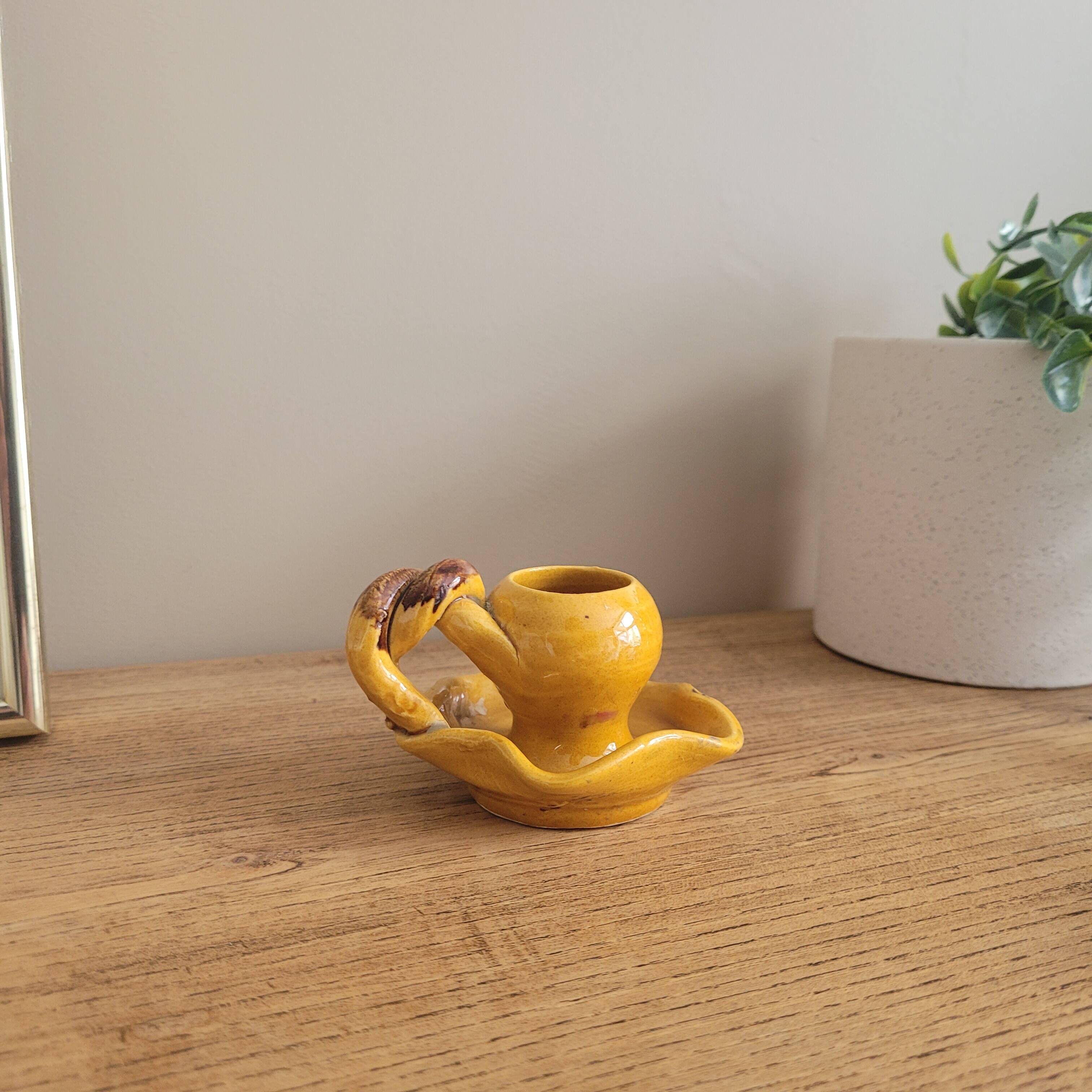 La Redoute x Selency ceramic candle holder 21 yellow