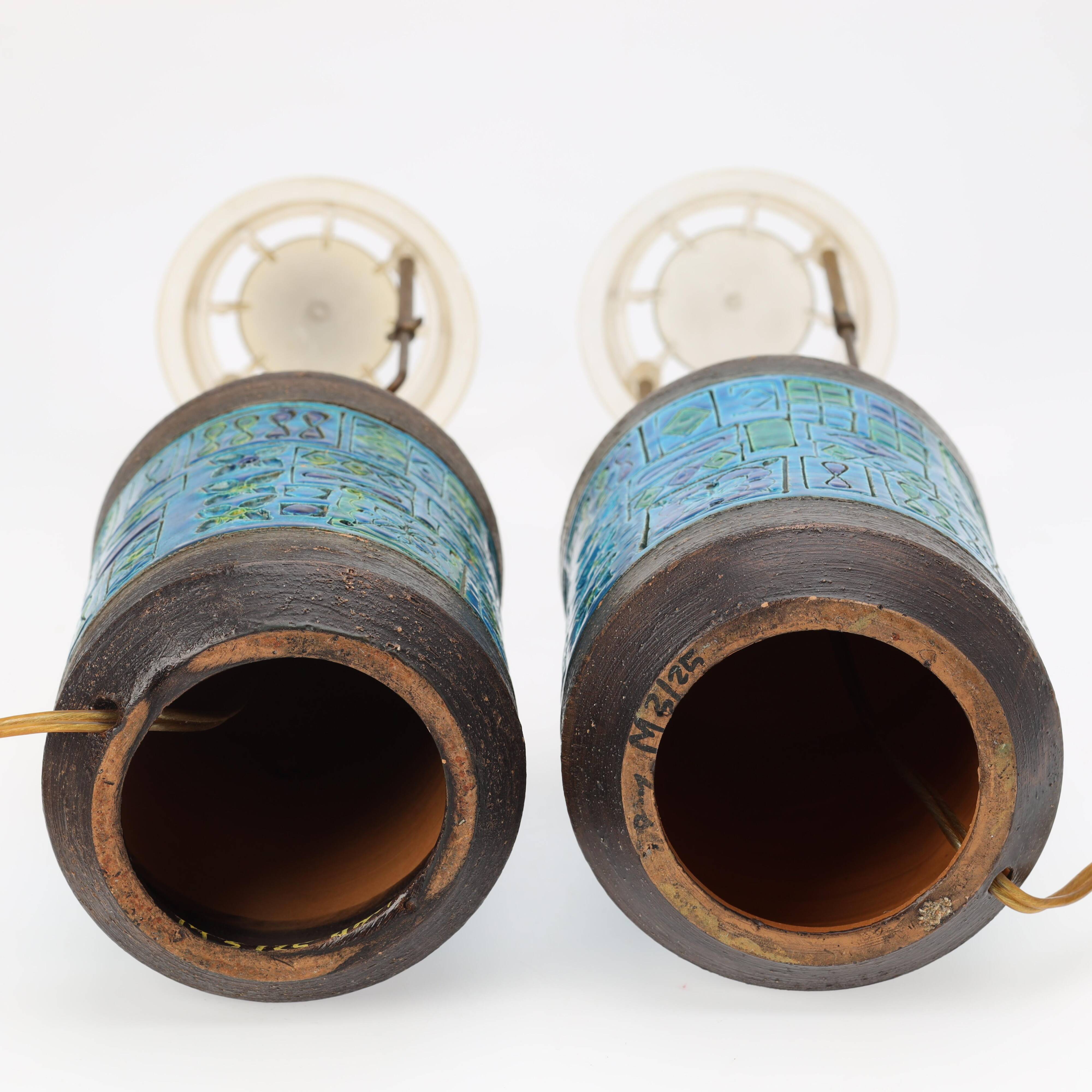 Pair of table lamps by Aldo Londi for Bitossi Sweden 1960 Signed