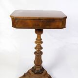 Anitque Side/Sewing Table On Column Made In Mahogany From 1890s