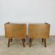 Pair of bedside tables with splayed legs, 1960s, vintage, wood