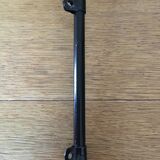 Art-deco style wall lamp with black metal support and foliage and glass paste tulip