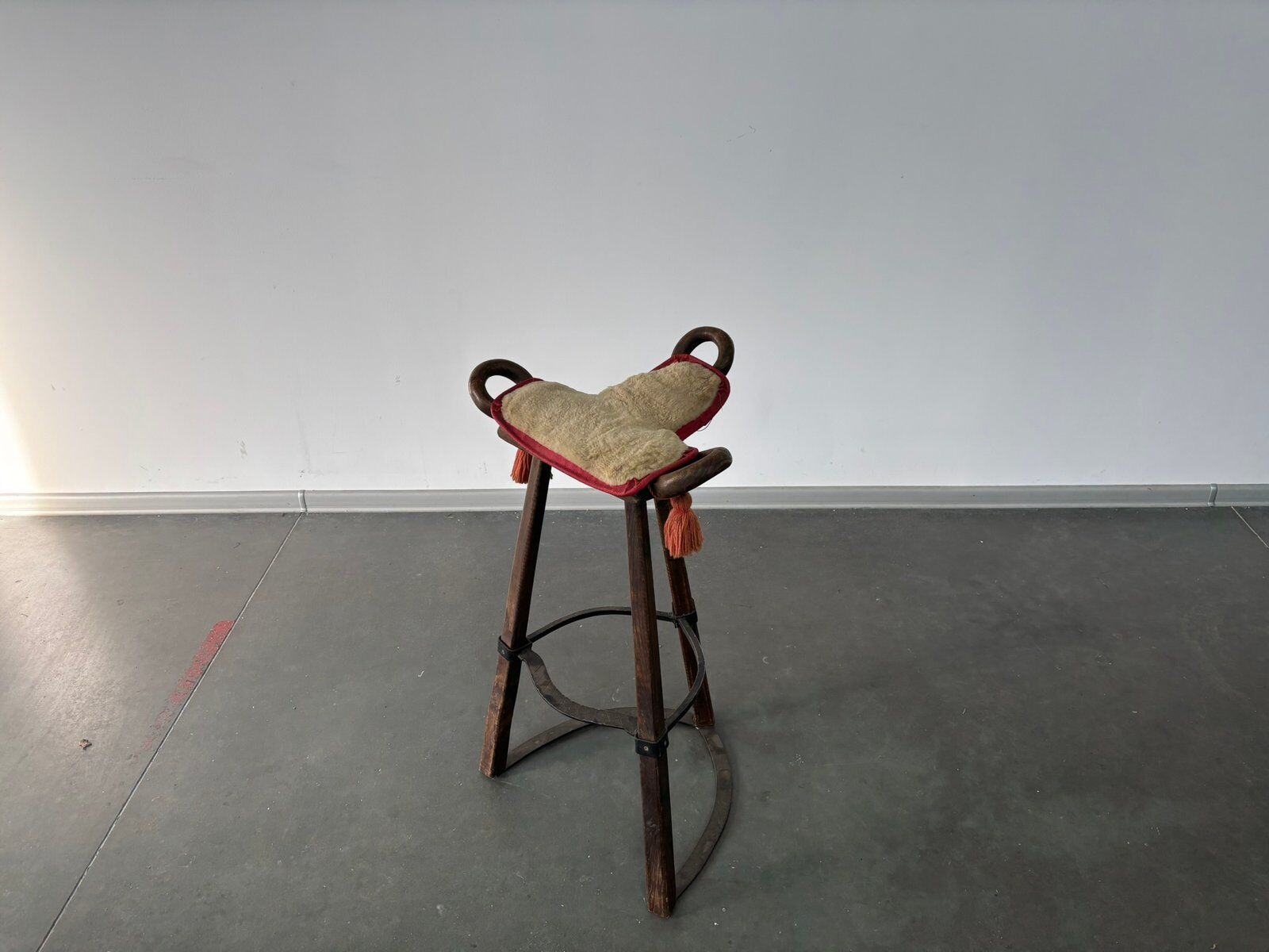 Vintage Brutalist Marbella stool by Sergio Rodrigues, 1970s