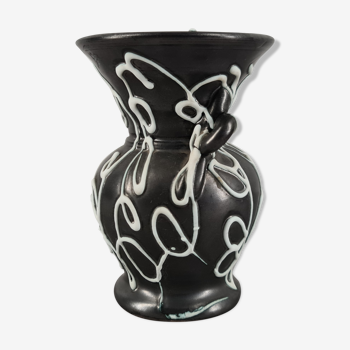 Vase de Vallauris signée Maraussan décor brutaliste / 1970 / céramique / vintage / Mid-Century