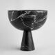 XL black marble pedestal bowl