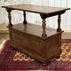 English oak bank safe from the 1930s that can serve as a console.