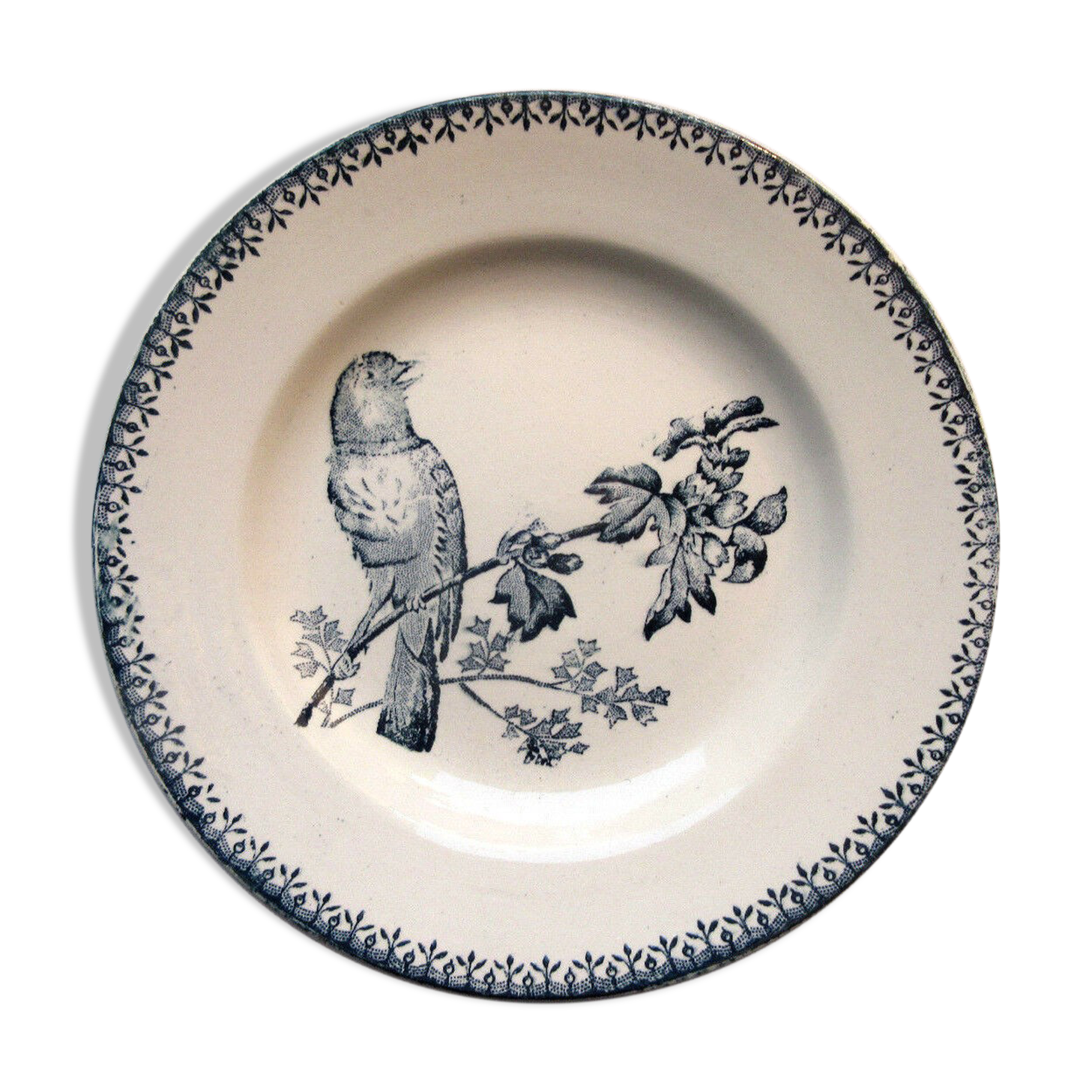 Dessert plate by Longwy model in blue