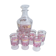 Pink and gilded glass liquor service