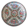 Vintage Porcelain Plate "Famille Rose" Hong Kong tin metal