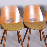 Set of four mid-century walnut chairs by Frantisek Jirak, Tatra Nabytok, Czechia, 1950s