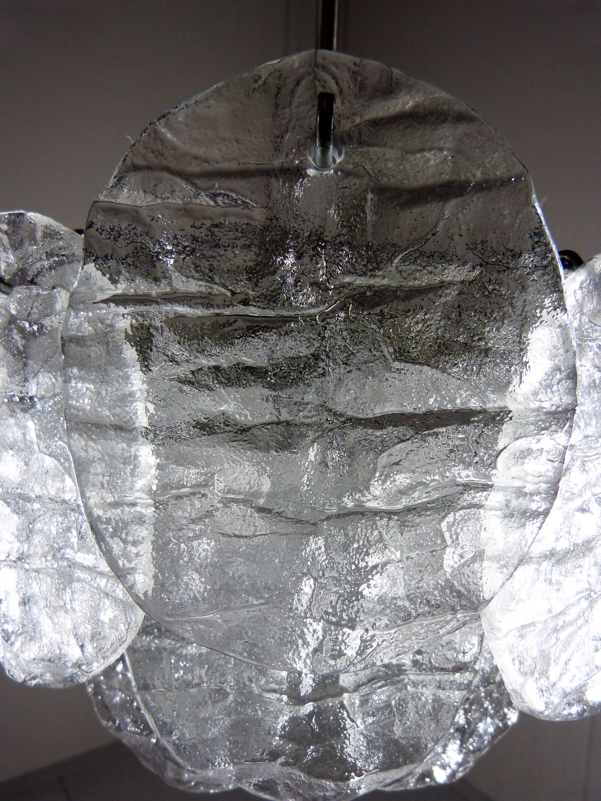 Kalmar candlestick with ice glass discs 1960's