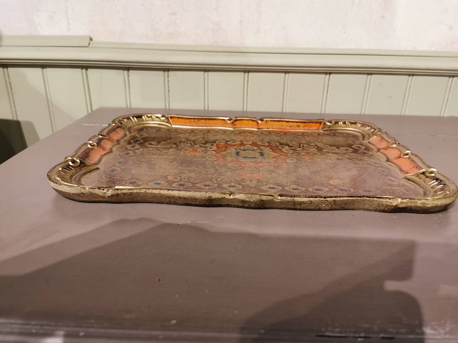 Trio of vintage Florentine trays