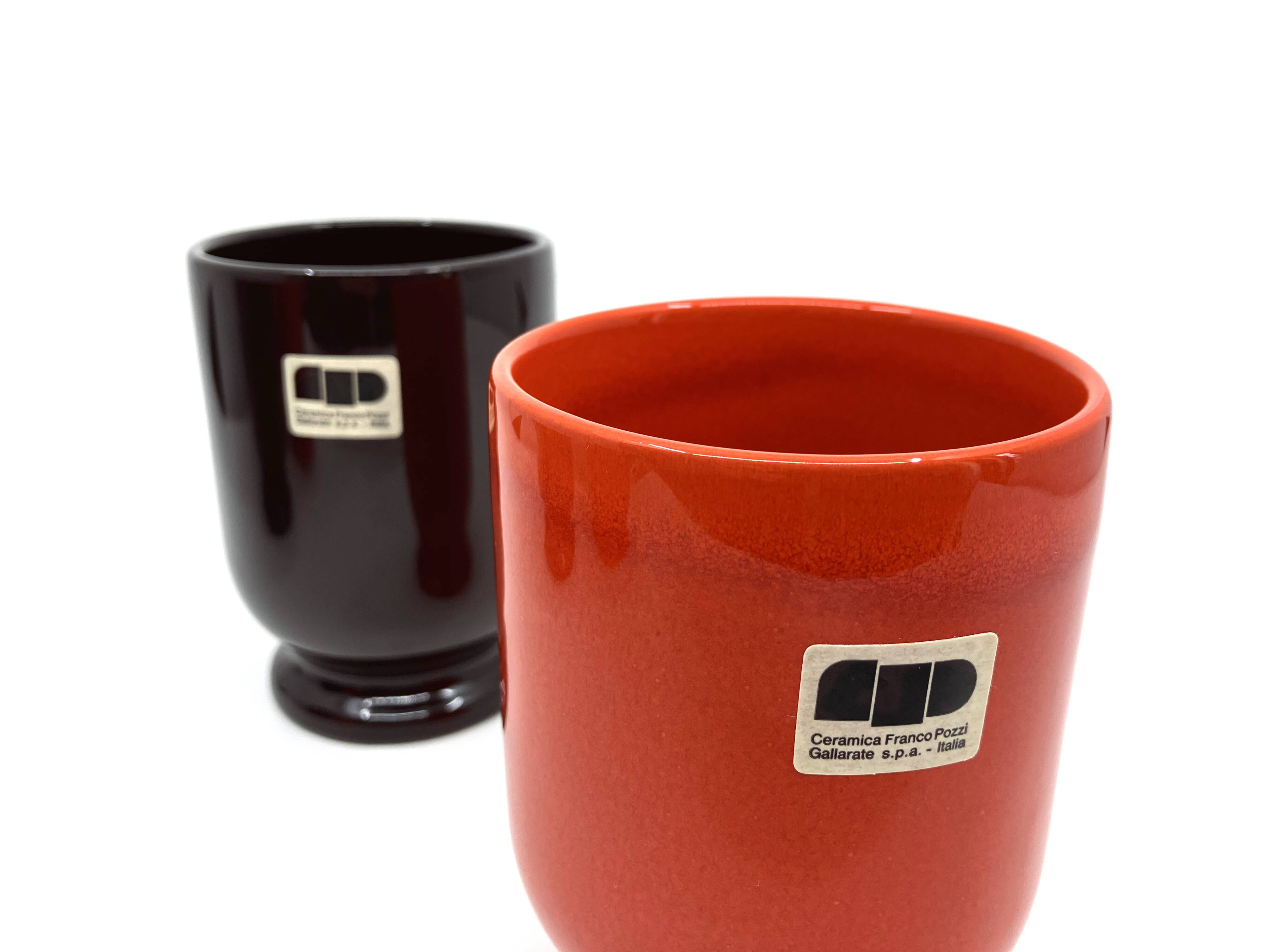 4 Franco Pozzi glasses/mazagrans • Bistrot series by Ambroglio Pozzi • 1970